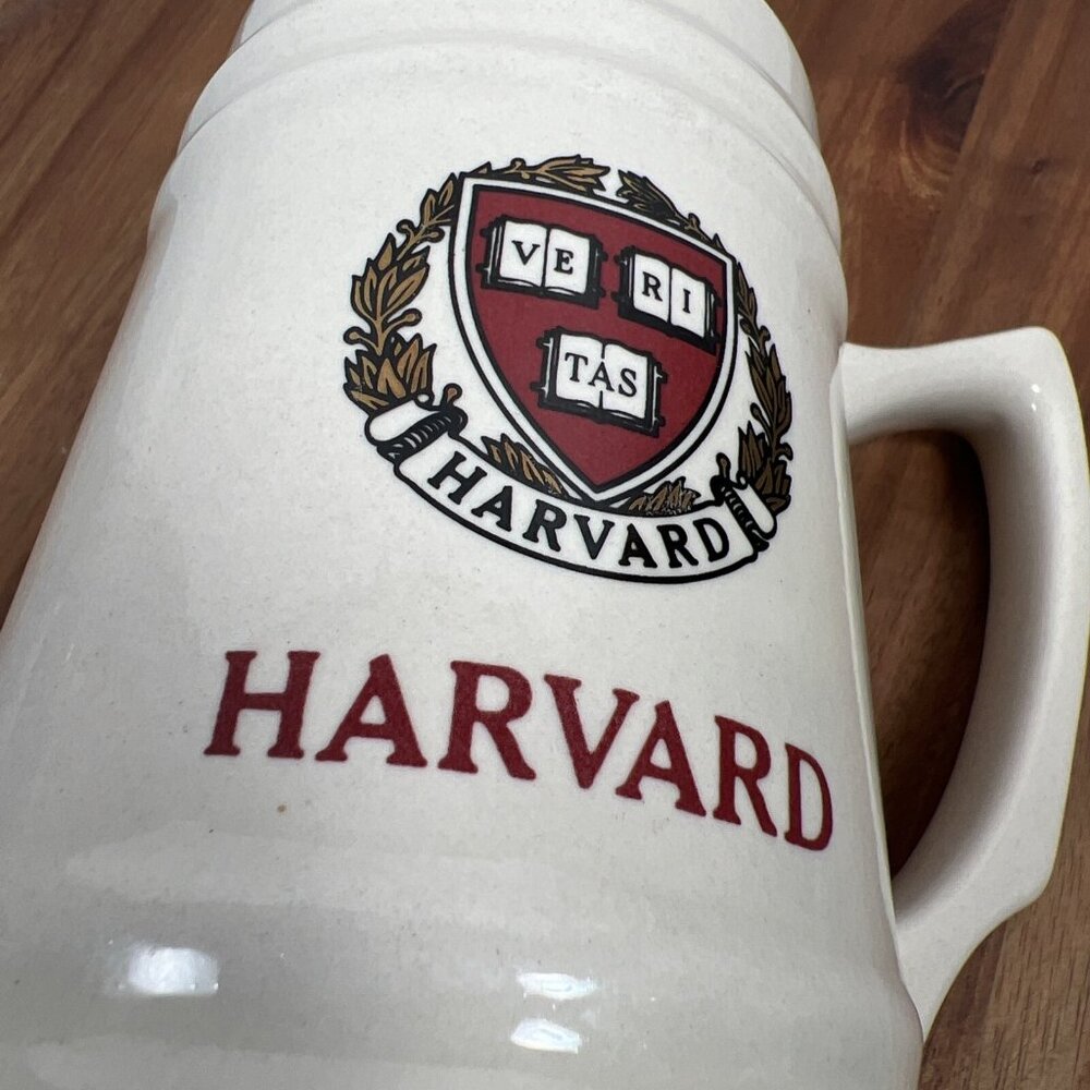 Vintage Harvard University Crimson VE RI TAS Off-White Gold W. C. Bunting Co Mug - Picture 11 of 13